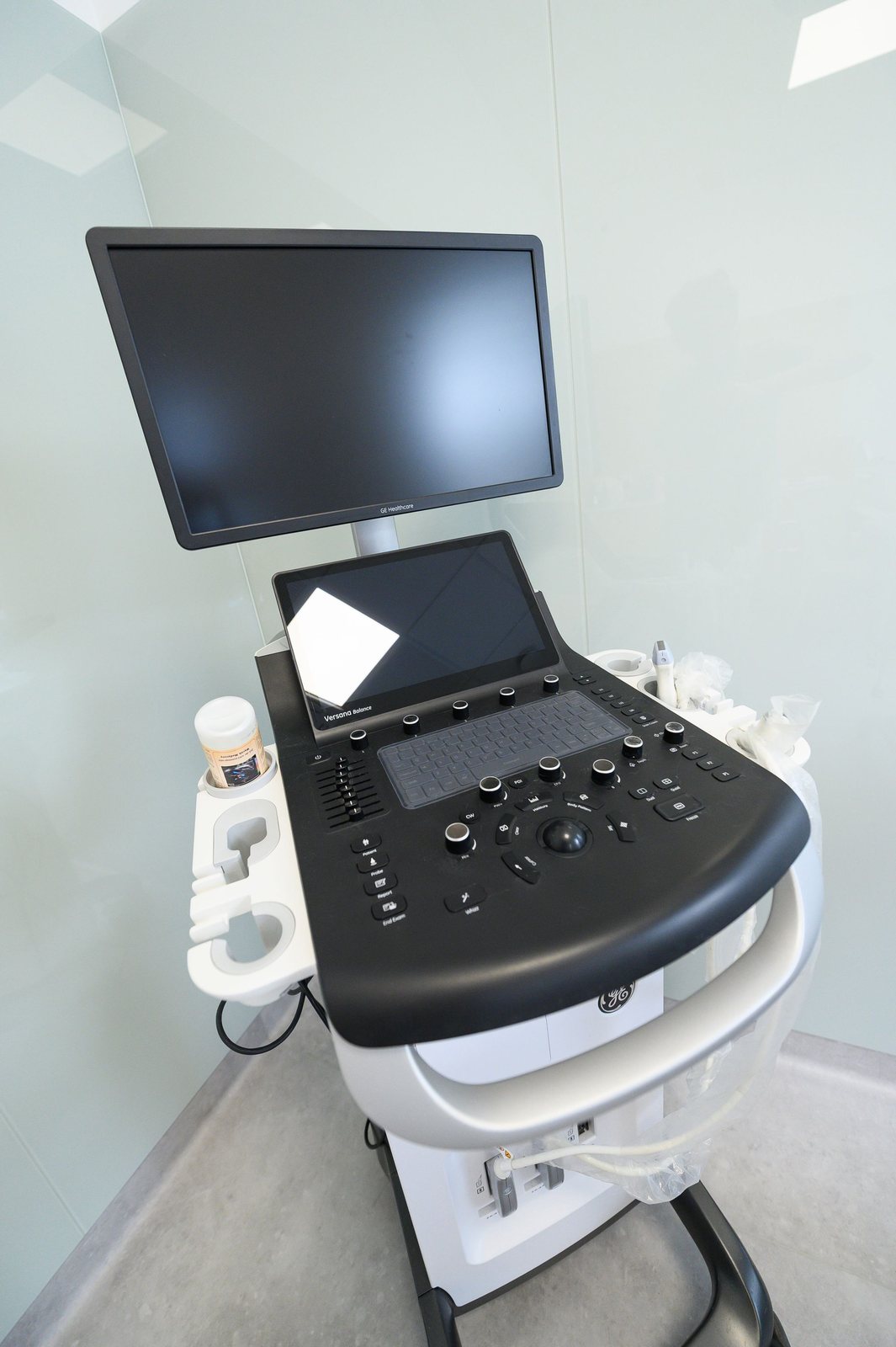 Ultrasonograf - monitor, panel sterowania i głowice